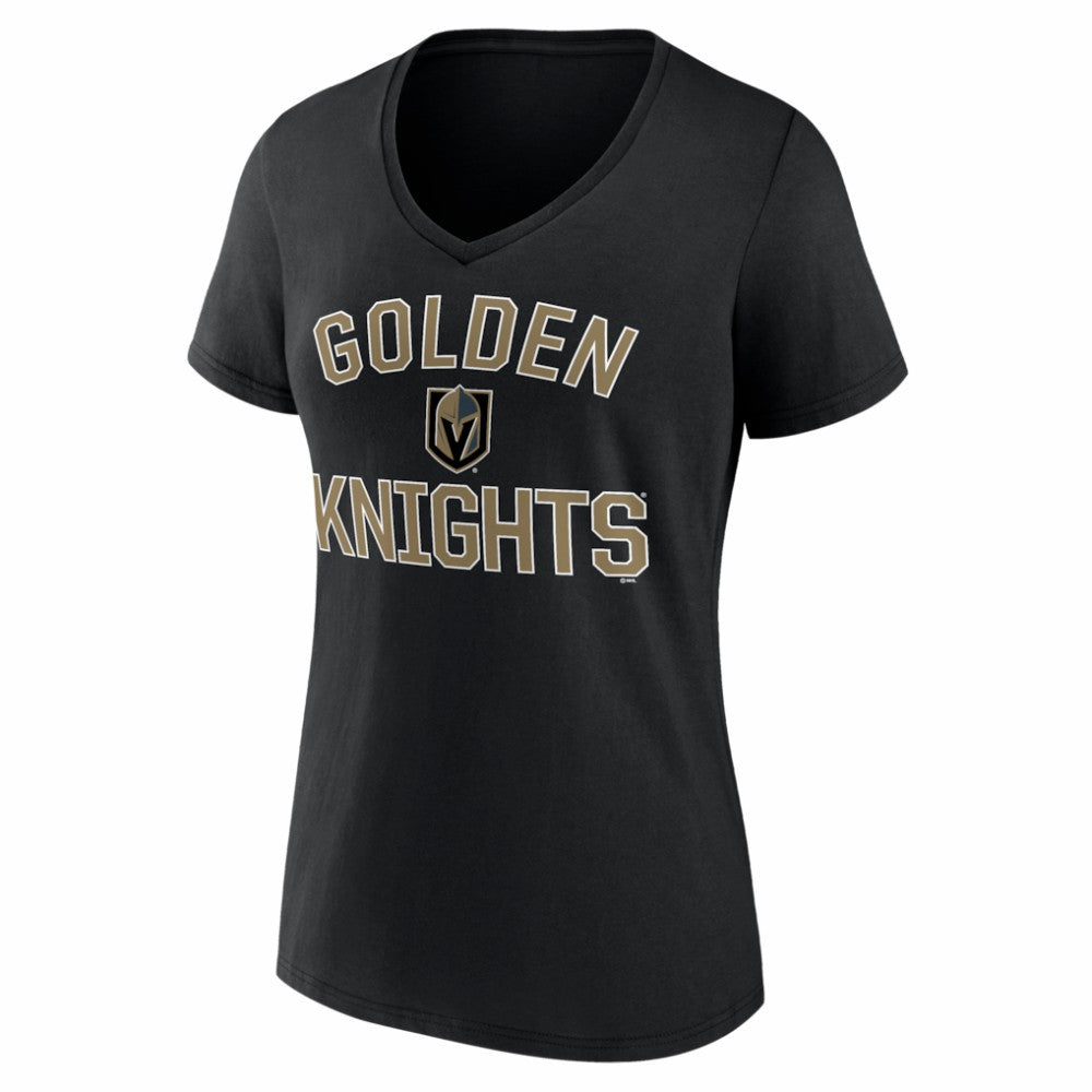 NHL Vegas Golden Knights Logo Athletic Women's Arch Victory V-Neck T-Shirt
