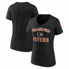NHL Philadelphia Flyers Logo Athletic Women's Arch Victory V-Neck T-Shirt