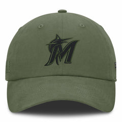 Olive Miami Marlins Fanatics Pine Rider Adjustable Hat