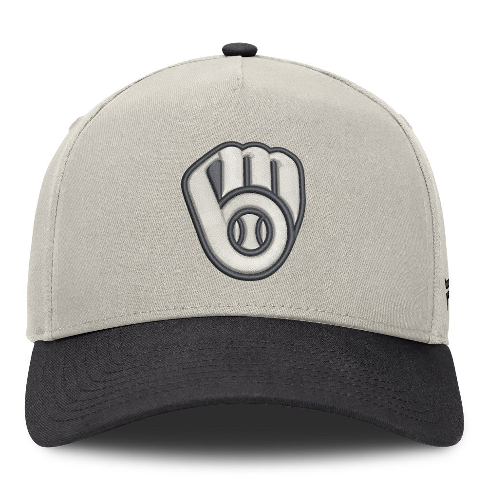 Stone/Graphite Milwaukee Brewers Fanatics Wonder A-Frame Adjustable Hat