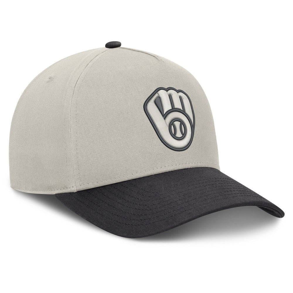 Stone/Graphite Milwaukee Brewers Fanatics Wonder A-Frame Adjustable Hat