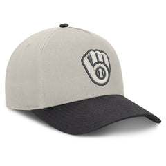 Stone/Graphite Milwaukee Brewers Fanatics Wonder A-Frame Adjustable Hat