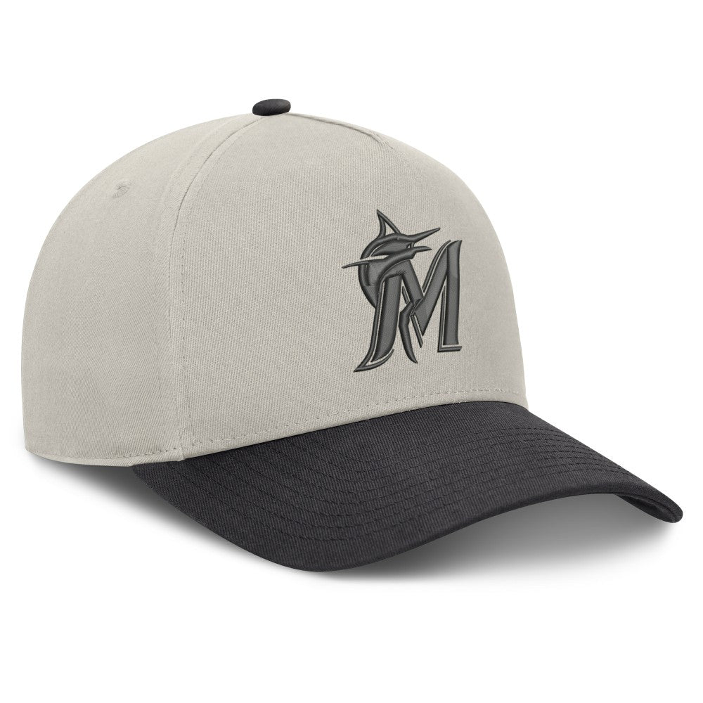 Stone/Graphite Miami Marlins Fanatics Wonder A-Frame Adjustable Hat