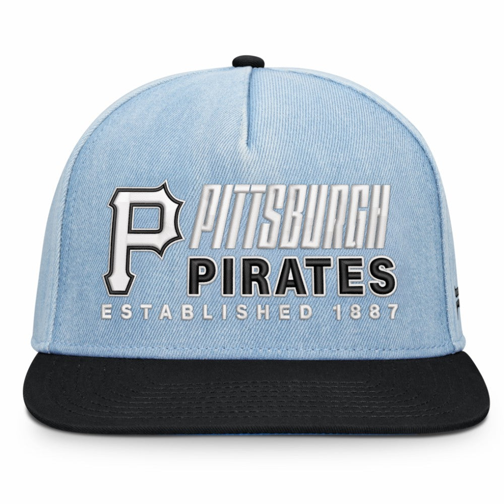 Denim Pittsburgh Pirates Fanatics Twinbill Snapback Hat
