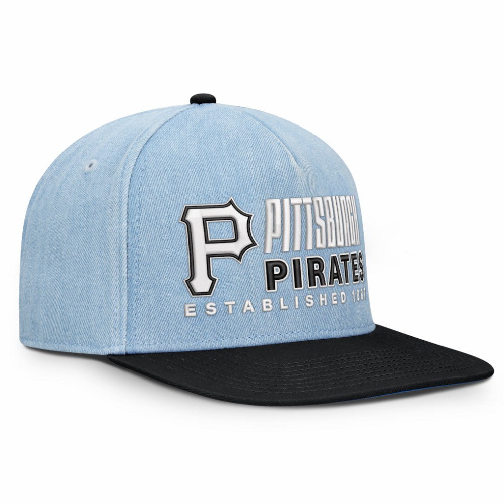 Denim Pittsburgh Pirates Fanatics Twinbill Snapback Hat