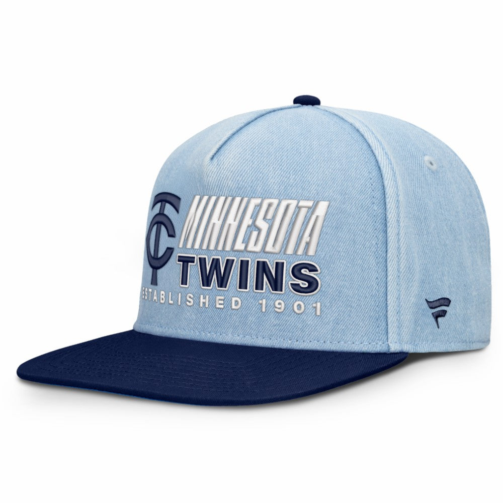 Denim Minnesota Twins Fanatics Twinbill Snapback Hat
