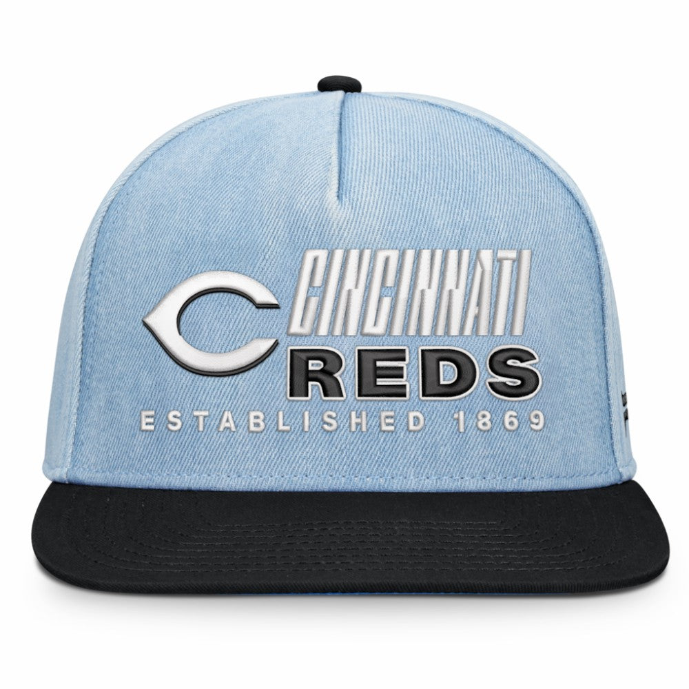 Denim Cincinnati Reds Fanatics Twinbill Snapback Hat