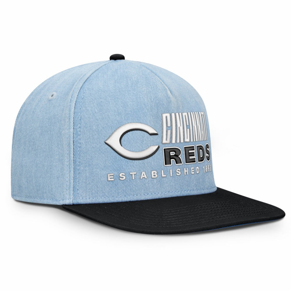 Denim Cincinnati Reds Fanatics Twinbill Snapback Hat