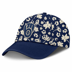 Navy Milwaukee Brewers Fanatics Women's Blossom Adjustable Hat