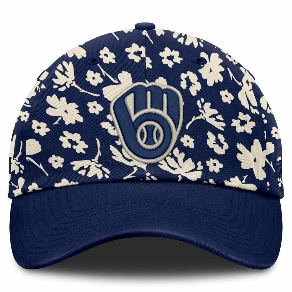 Navy Milwaukee Brewers Fanatics Women's Blossom Adjustable Hat