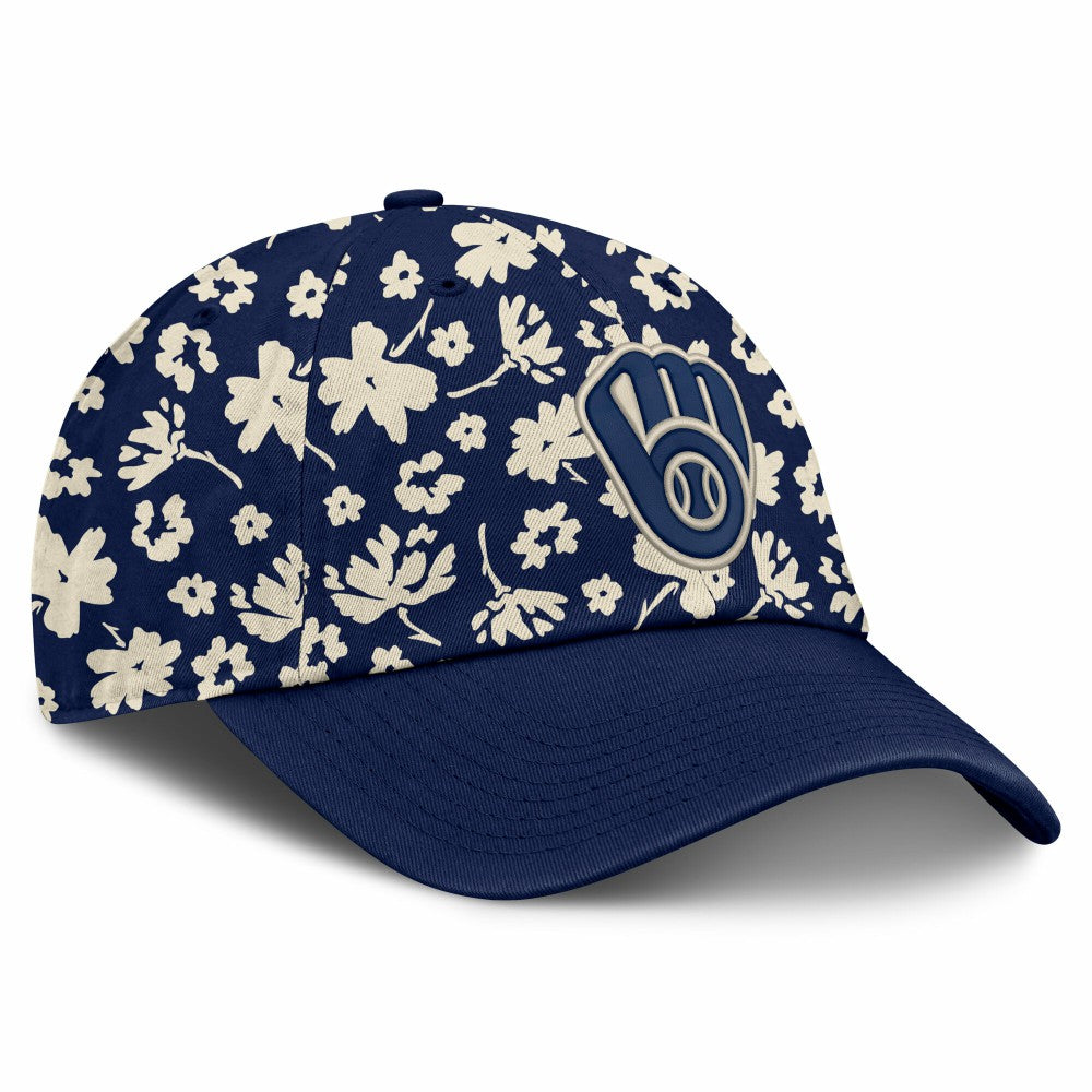 Navy Milwaukee Brewers Fanatics Women's Blossom Adjustable Hat