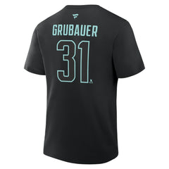 NHL Philipp Grubauer Seattle Kraken Fanatics Authentic Stack Name & Number T-Shirt