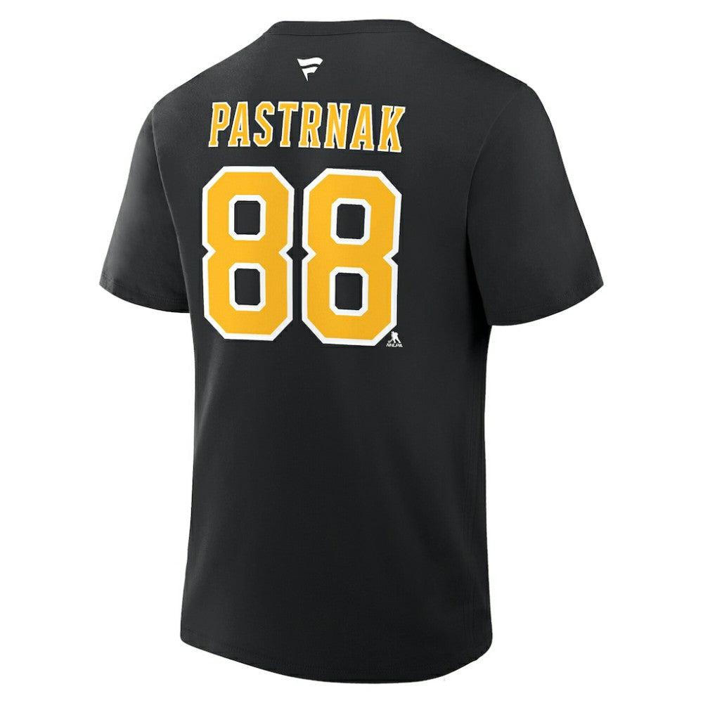 NHL David Pastrnak Boston Bruins Fanatics Authentic Stack Name & Number T-Shirt