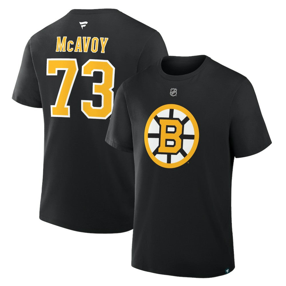 NHL Charlie McAvoy Boston Bruins Fanatics Authentic Stack Name & Number T-Shirt