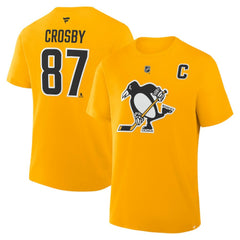 NHL Sidney Crosby Pittsburgh Penguins Fanatics Authentic Stack Name & Number T-Shirt