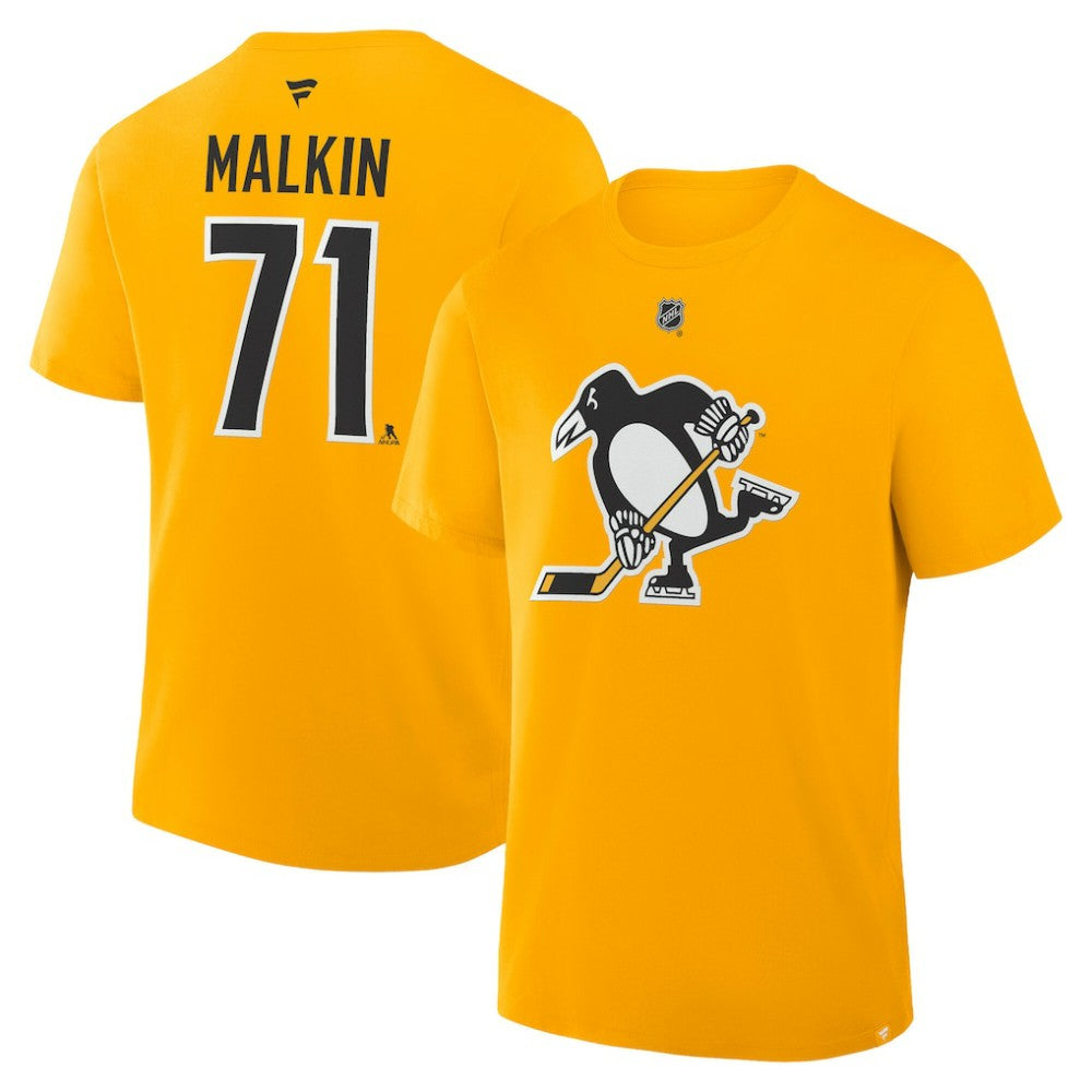 NHL Evgeni Malkin Pittsburgh Penguins Fanatics Authentic Stack Name & Number T-Shirt