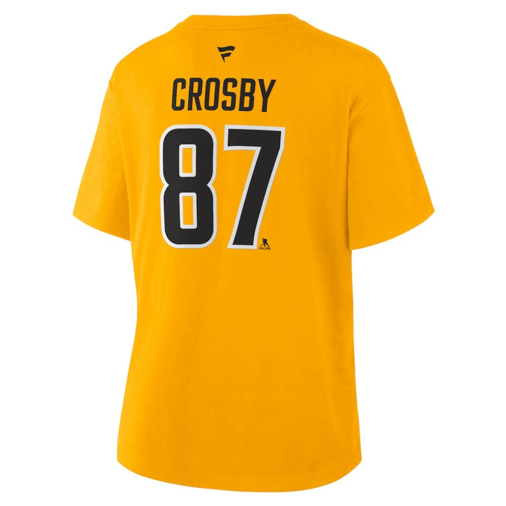 NHL Sidney Crosby Pittsburgh Penguins Fanatics Women's Authentic Stack Name & Number T-Shirt