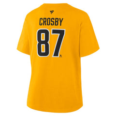 NHL Sidney Crosby Pittsburgh Penguins Fanatics Women's Authentic Stack Name & Number T-Shirt