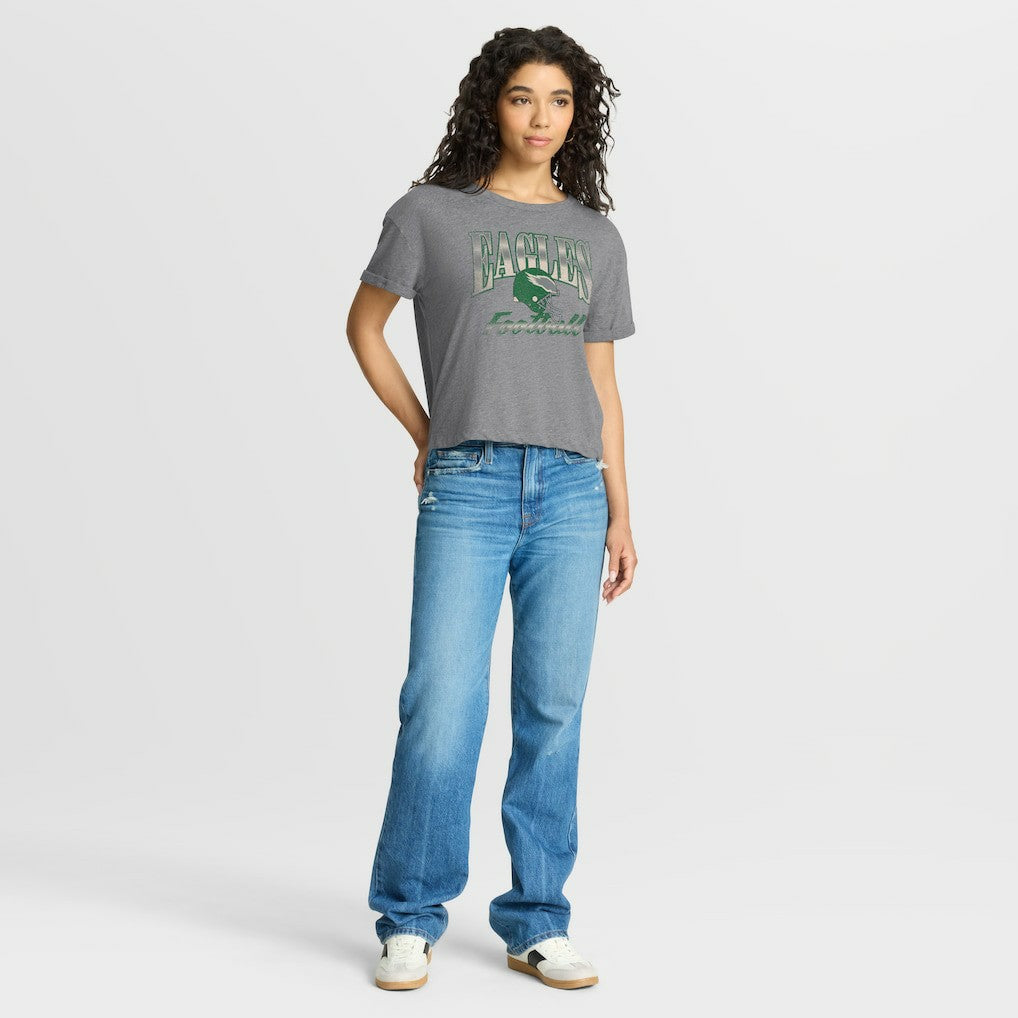 Women's Overplayed Tribute Tri-Blend Boxy T-Shirt - Philadelphia Eagles T-shirts