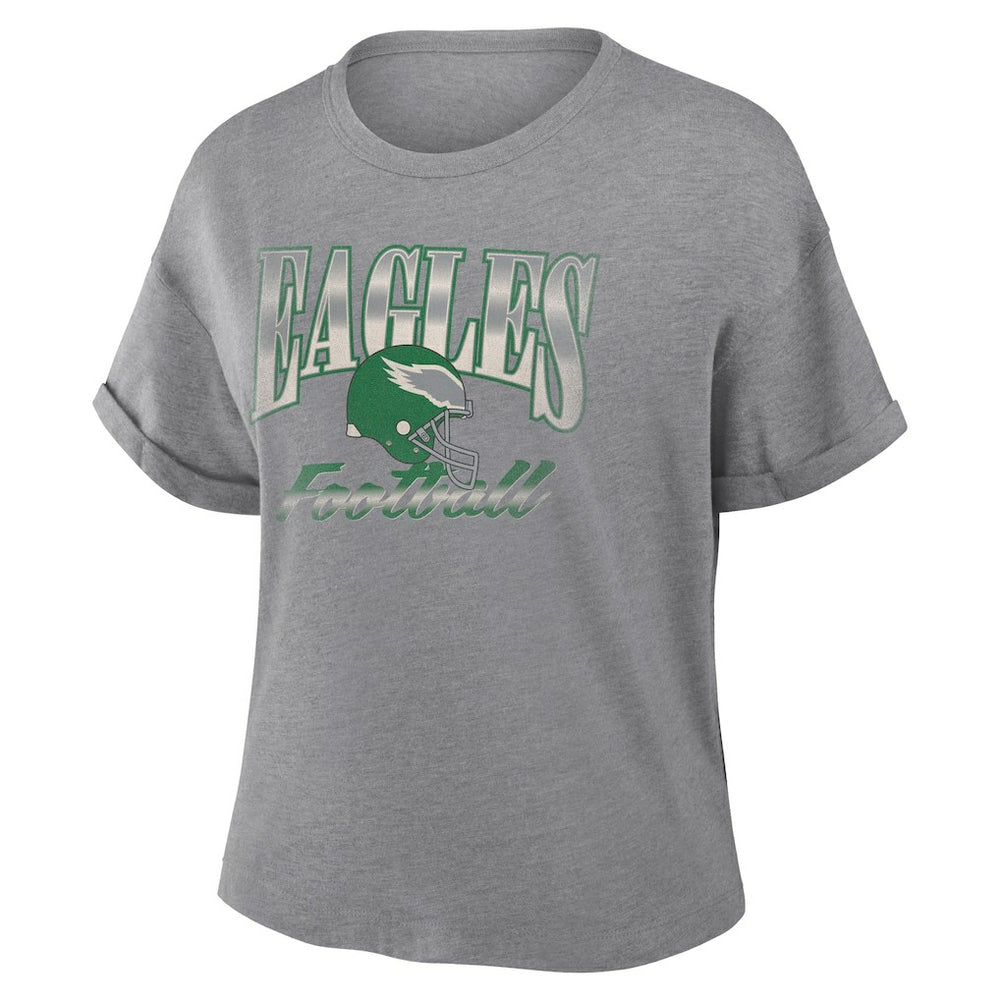 Women's Overplayed Tribute Tri-Blend Boxy T-Shirt - Philadelphia Eagles T-shirts