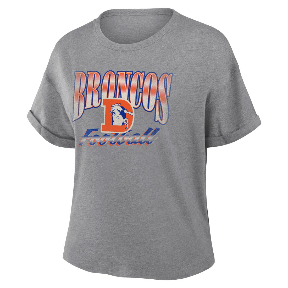 Women's Overplayed Tribute Tri-Blend Boxy T-Shirt - Denver Broncos T-shirts