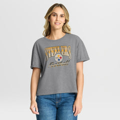 Women's Overplayed Tribute Tri-Blend Boxy T-Shirt - Pittsburgh Steelers T-shirts