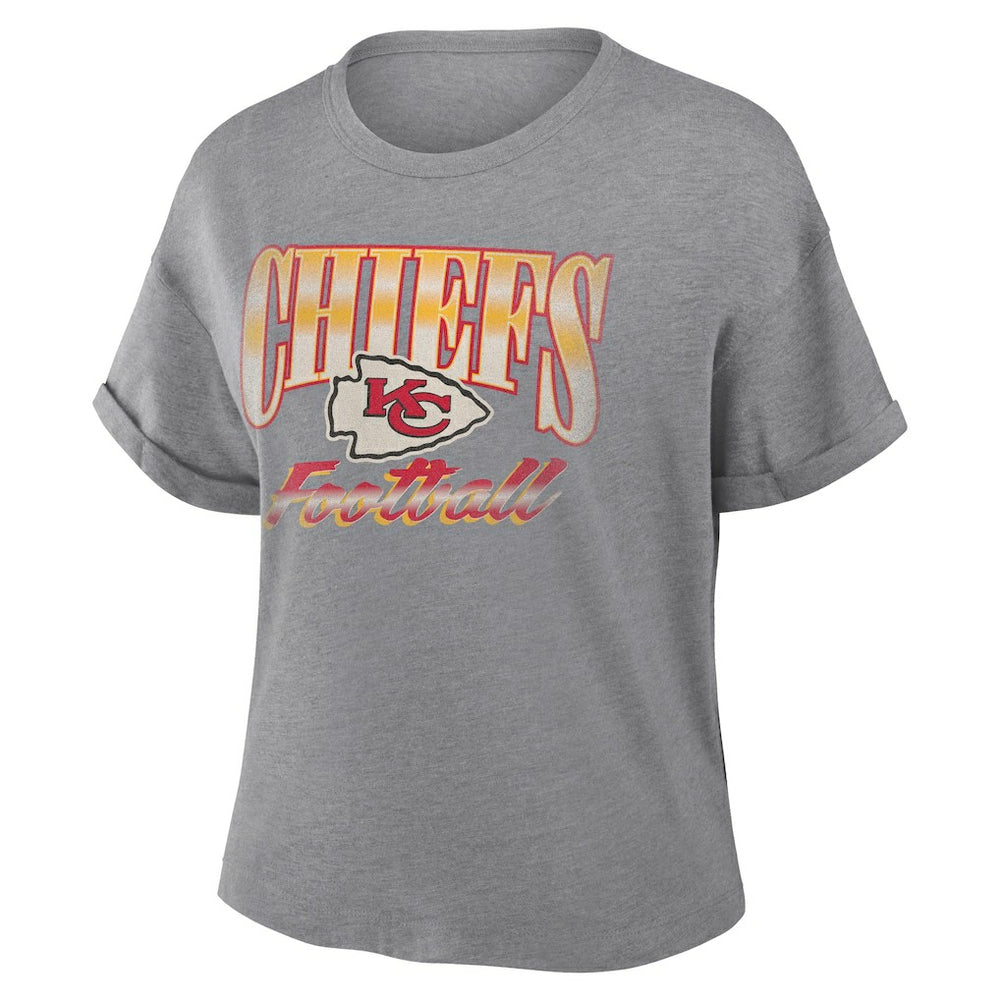 Women's Overplayed Tribute Tri-Blend Boxy T-Shirt - Kansas City Chiefs T-shirts