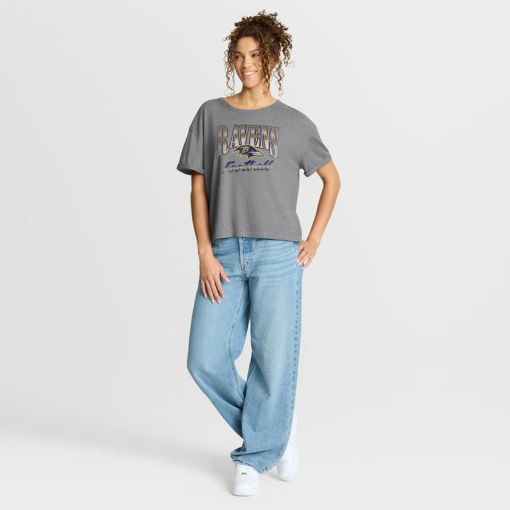 Women's Overplayed Tribute Tri-Blend Boxy T-Shirt - Baltimore Ravens T-shirts