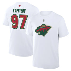 NHL Kirill Kaprizov Minnesota Wild Fanatics Authentic Stack Name & Number T-Shirt