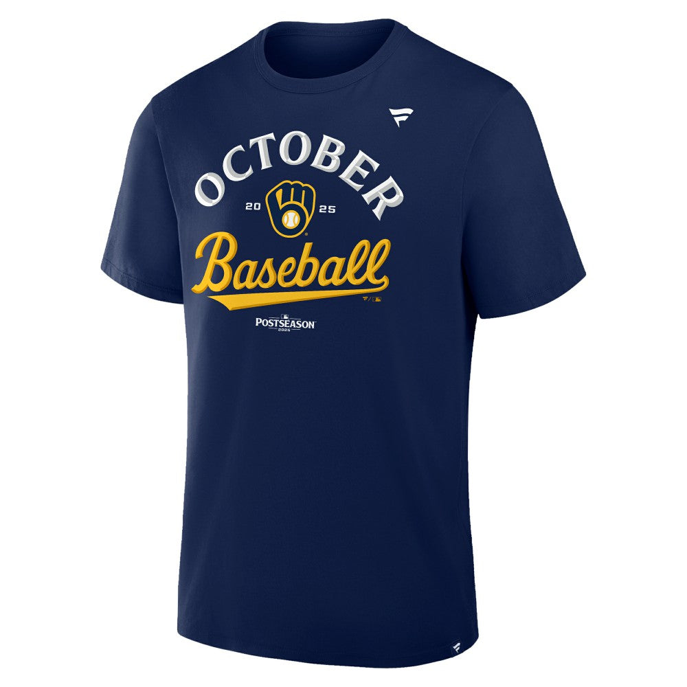 Navy Milwaukee Brewers 2025 MLB Postseason Locker Room T-Shirt