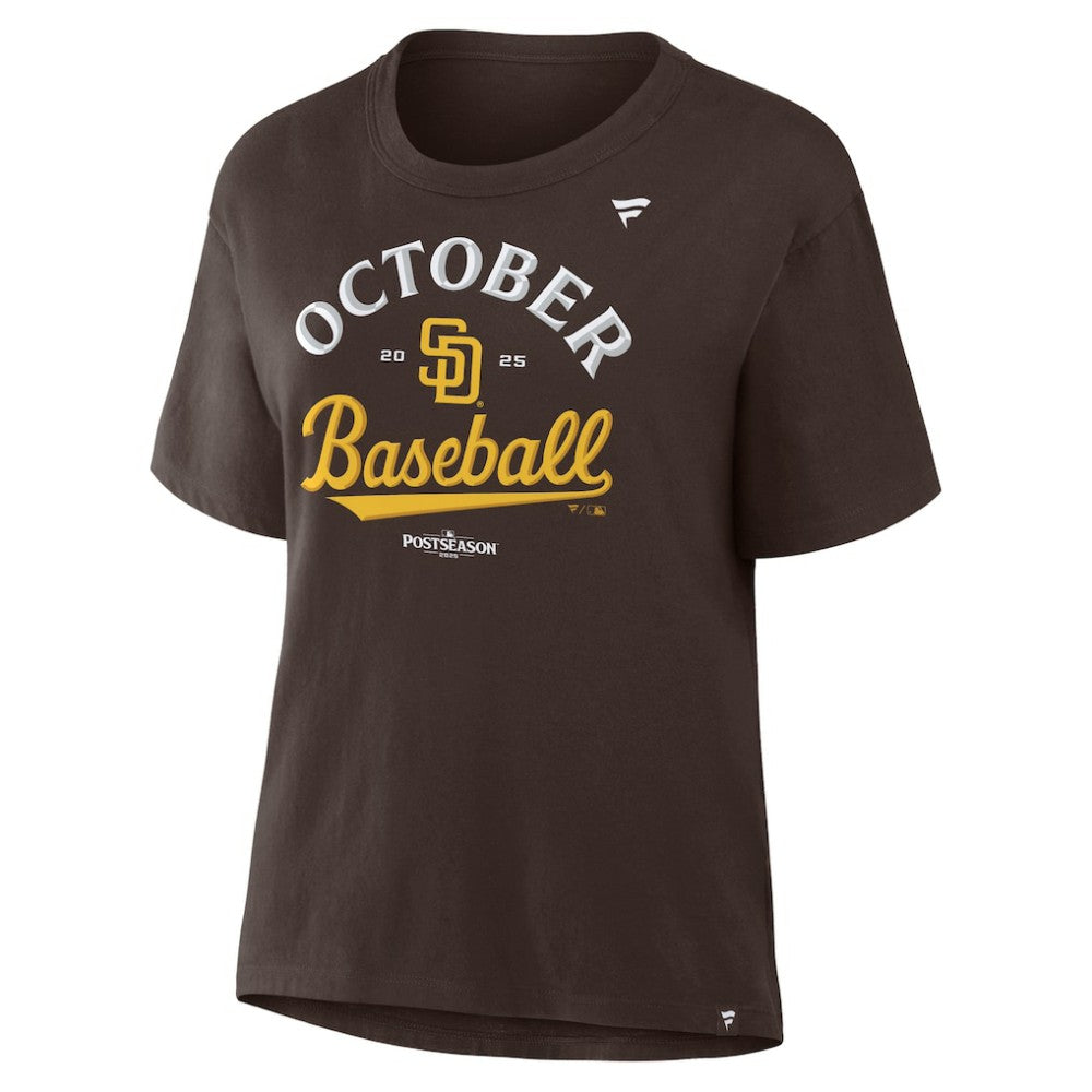 Brown San Diego Padres  Women's 2025 MLB Postseason Locker Room T-Shirt