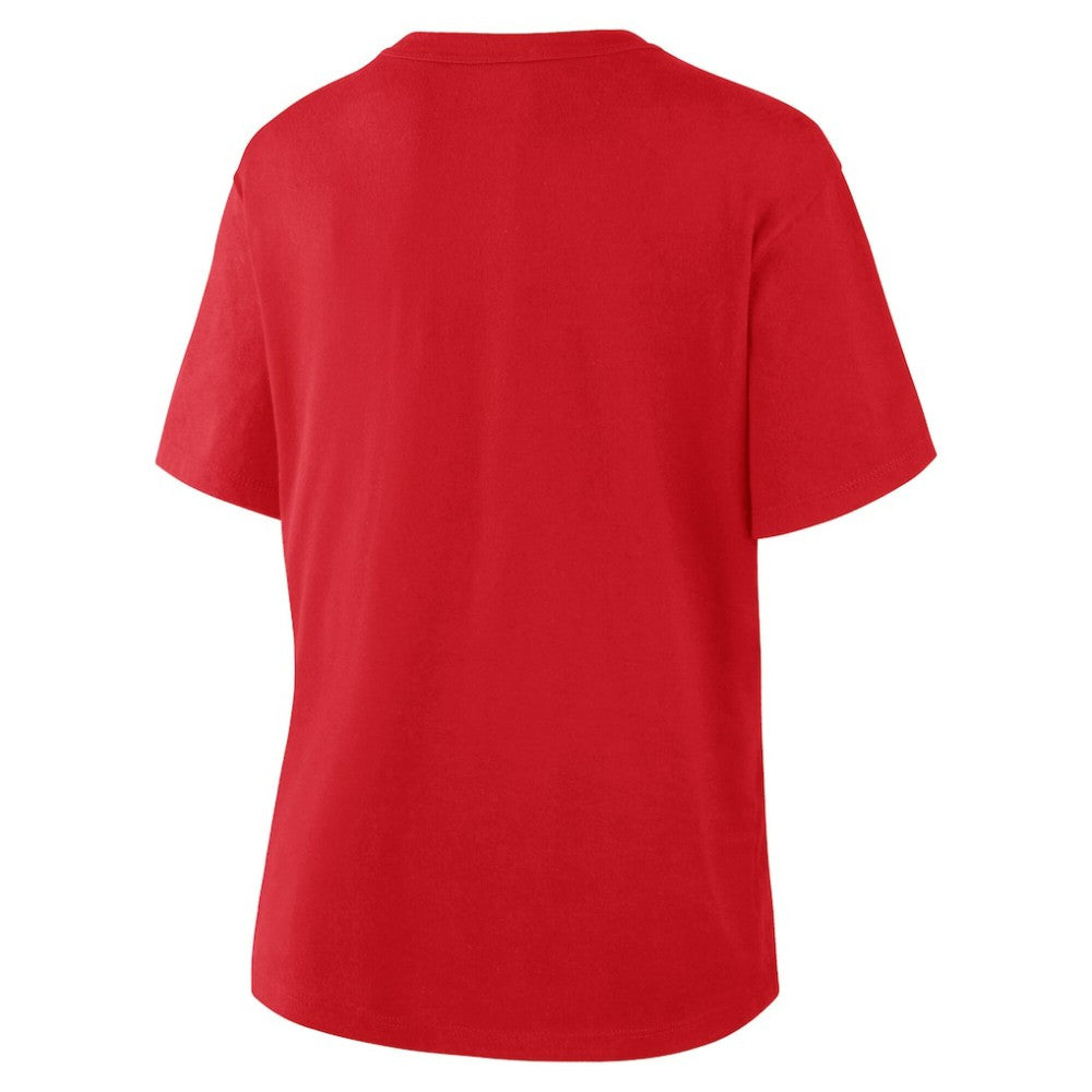 Red Philadelphia Phillies  Women's Fanatics 2025 MLB Postseason Locker Room T-Shirt