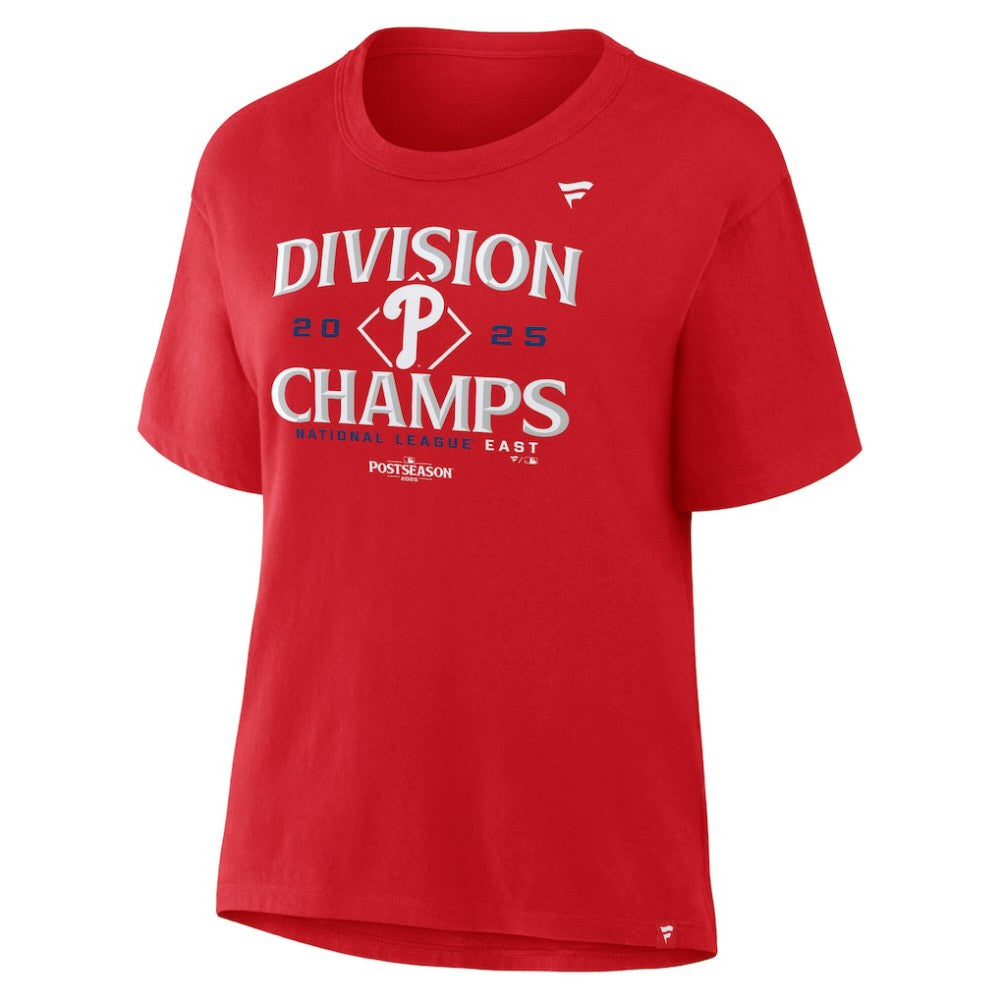 Red Philadelphia Phillies Fanatics Women's 2025 NL East Division Champions Locker Room T-Shirt