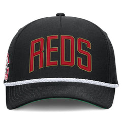 Black Cincinnati Reds Nike Cooperstown Collection Rise Adjustable Hat