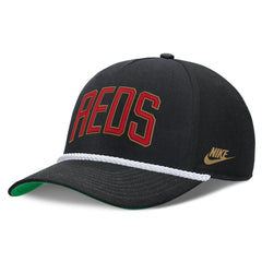 Black Cincinnati Reds Nike Cooperstown Collection Rise Adjustable Hat