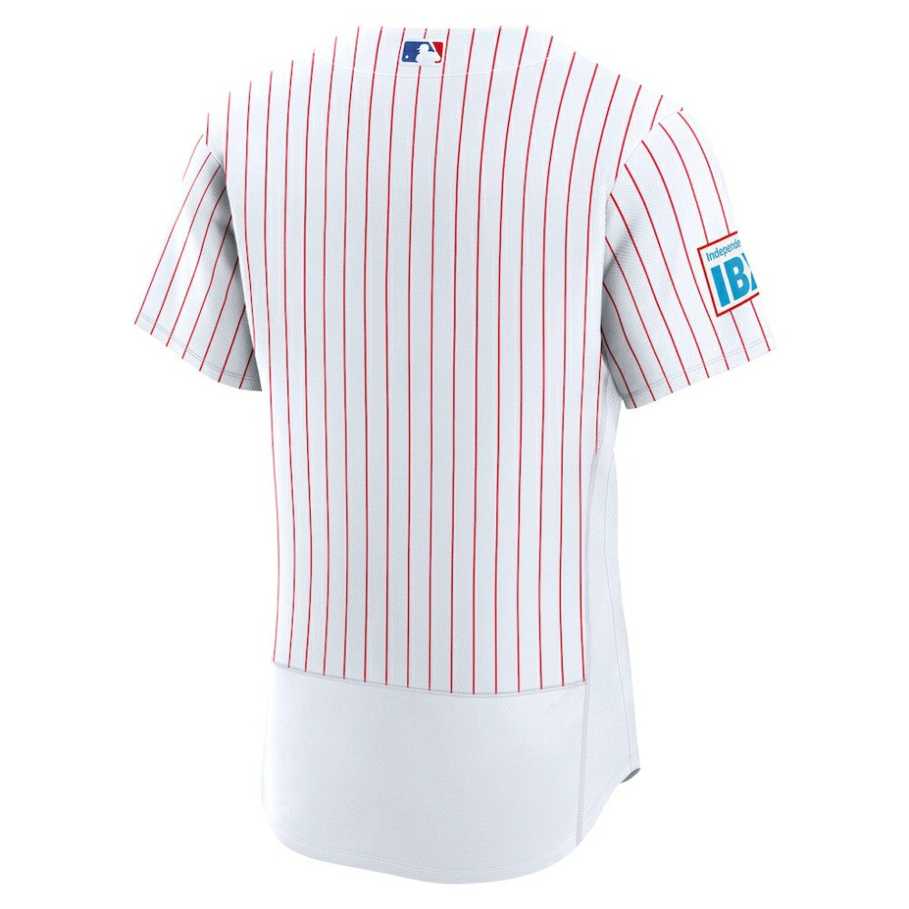 White Philadelphia Phillies Nike Home Sponsor Patch Authentic Jersey