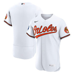 White Baltimore Orioles Nike Home Sponsor Patch Authentic Jersey