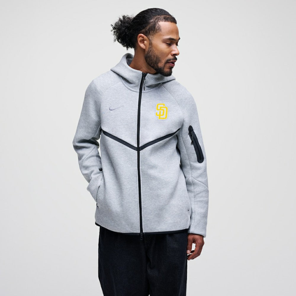 Heather Gray San Diego Padres Nike Tech Fleece Raglan Full-Zip Windrunner Hoodie