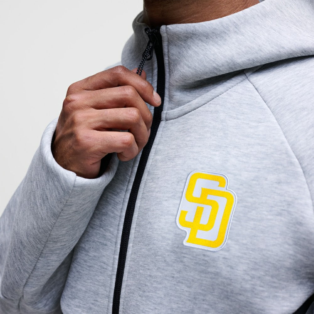 Heather Gray San Diego Padres Nike Tech Fleece Raglan Full-Zip Windrunner Hoodie