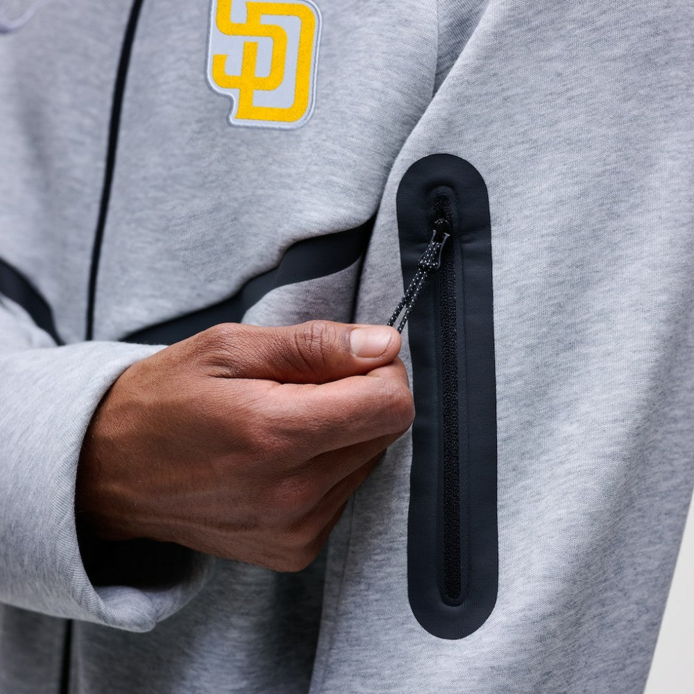 Heather Gray San Diego Padres Nike Tech Fleece Raglan Full-Zip Windrunner Hoodie