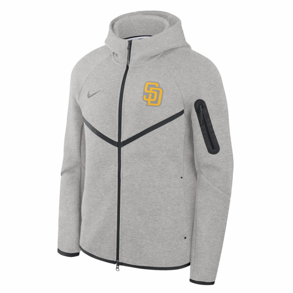 Heather Gray San Diego Padres Nike Tech Fleece Raglan Full-Zip Windrunner Hoodie