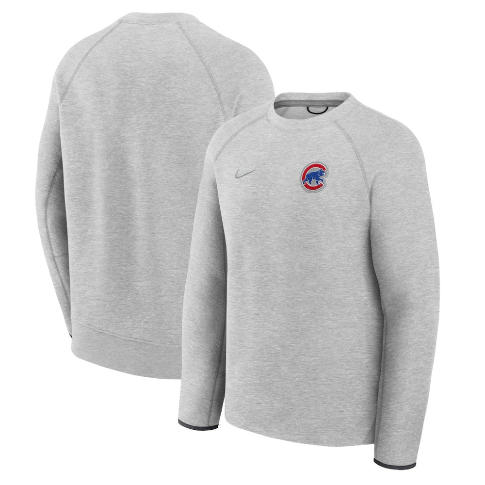 Heather Charcoal Chicago Cubs Nike Tech Fleece Raglan Sweatshirt