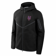 Black New York Mets Nike Tech Fleece Raglan Full-Zip Windrunner Hoodie