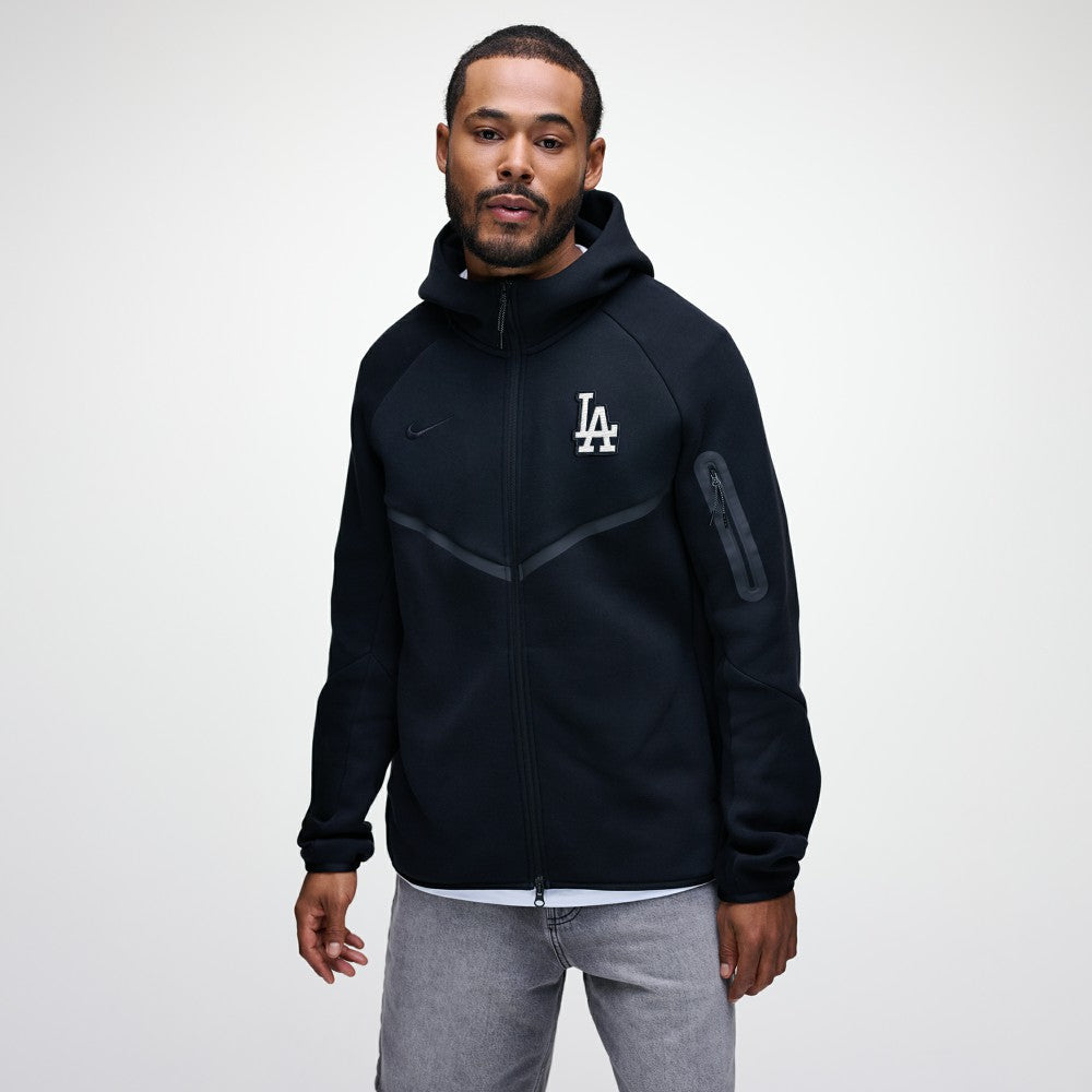 Black Los Angeles Dodgers Nike Tech Fleece Raglan Full-Zip Windrunner Hoodie