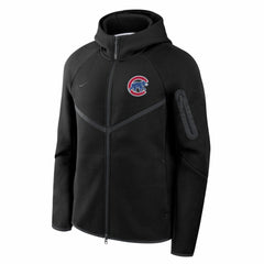 Black Chicago Cubs Nike Tech Fleece Raglan Full-Zip Windrunner Hoodie