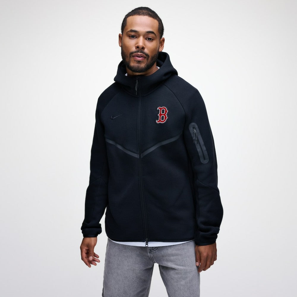Black Boston Red Sox Nike Tech Fleece Raglan Full-Zip Windrunner Hoodie