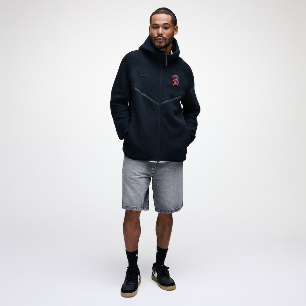 Black Boston Red Sox Nike Tech Fleece Raglan Full-Zip Windrunner Hoodie