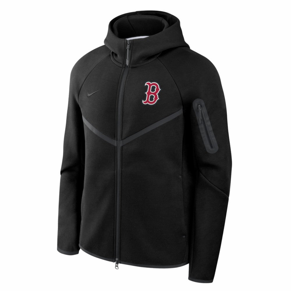 Black Boston Red Sox Nike Tech Fleece Raglan Full-Zip Windrunner Hoodie