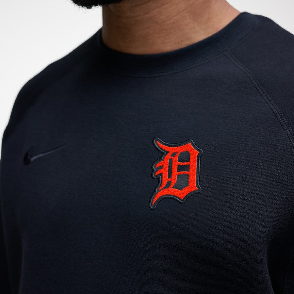 Black Detroit Tigers Nike Tech Fleece Raglan Sweatshirt