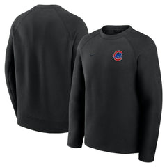 Black Chicago Cubs Nike Tech Fleece Raglan Sweatshirt